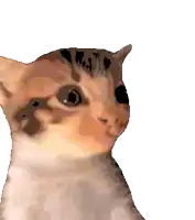 a pixelated drawing of a cat 's face on a white background