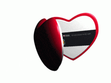 a heart shaped mirror with a message from nagi