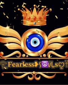 a logo for fearless souls with an evil eye
