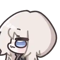 a cartoon drawing of a girl with white hair