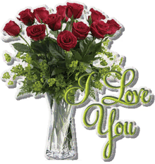 love you roses vase bouquet i love you