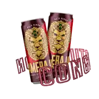 two cans of baja rimba are sitting next to a sign that says gratul