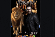a poster with a man and a lion that says gaspol cuy on it