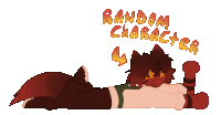 a drawing of a random character with an arrow pointing at it
