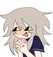 a drawing of a girl making a funny face