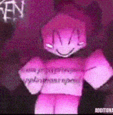 a pink cartoon character is holding a sign that says additional