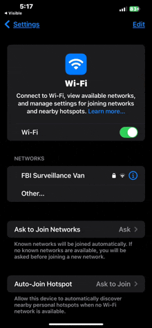 a screenshot of the wi-fi settings page