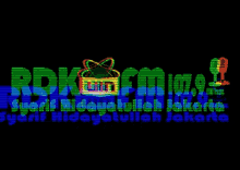 a neon sign that says " rdk fm " on it