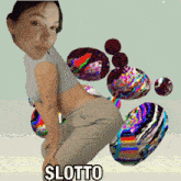 a picture of a woman with the word lotto on the bottom right