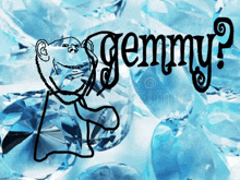 a drawing of a man with the word gemmy written on it
