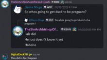 a screenshot of a discord conversation between dems mage and digital duckxd