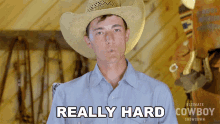 Really Hard Tyler Kijac GIF - Really Hard Tyler Kijac Ultimate Cowboy Showdown Season2 GIFs