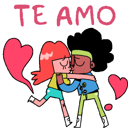 Kissing Couple Says I Love You In Portuguese Sticker - Love You Hate You Te Amo Stickers