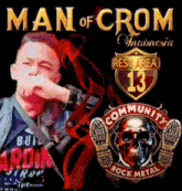 man of crom indonesia rest area 13 community rock metal sticker
