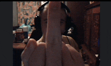 Logan Middle Finger GIF