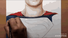 a drawing of a man in a superman costume made in animatica