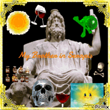a picture of a statue with the words " my brother in serapis "