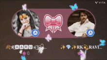 a picture of a woman and a picture of a man with the name ravi on it