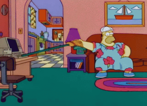 The Simpsons Homer Simpson GIF - The Simpsons Homer Simpson Broom -  Discover & Share GIFs
