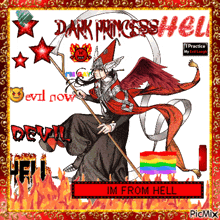 a picture of a devil with the words dark princess hell in the corner