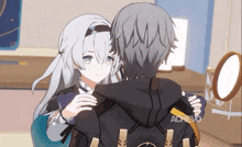 a girl hugging a boy with the word achieve on the bottom left