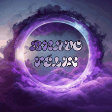 a purple circle with the words bravo felix written inside of it