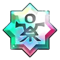 a colorful sticker with a chinese symbol on it