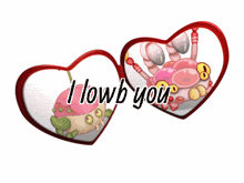 a picture of two hearts with the words i love you on it