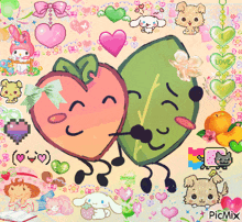 a picture of a heart and a leaf with the words picmix at the top