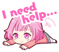 a girl with pink hair is laying down and says i need help ..