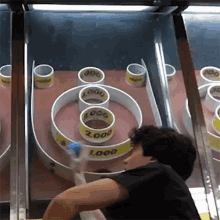 Cheating In Skee Ball Lofe GIF - Cheating In Skee Ball Lofe Scoring Points GIFs