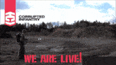 an ad for corrupted infantry shows a man in a field
