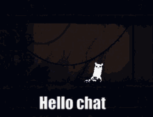 a screenshot of a video game with the words hello chat
