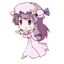 anime touhou ready for bed running to bed sleepy