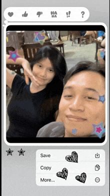 a picture of a man and a woman is being edited
