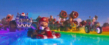 Super Mario Bros Movie 2023 Mario Kart GIF - Super Mario Bros Movie 2023 Mario Kart Rainbow Road GIFs