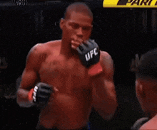 a ufc fight between holland and buckley is shown on the screen
