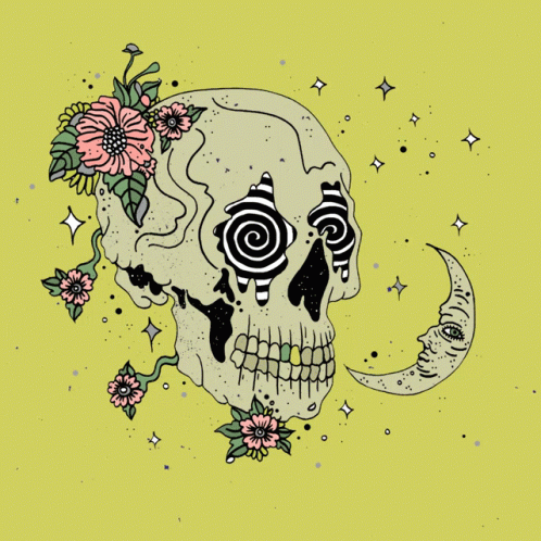 skull with rose eyes tumblr