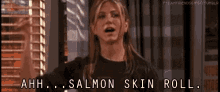 Jennifer Aniston Salmon Skin Roll GIF - Jennifer Aniston Salmon Skin Roll GIFs