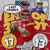 a football player in a kc jersey is throwing a football