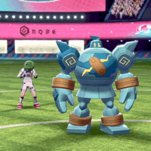 a soccer player with the number 02 on his shorts is standing next to a robot