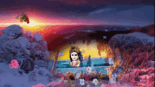 Jai Sh Krishna Sunset GIF - Jai Sh Krishna Sunset Flowers GIFs