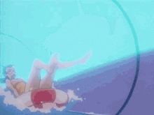 Rakushou Hyper Doll Water Slide GIF - Rakushou Hyper Doll Water Slide Fanservice GIFs