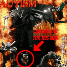 a collage of skeletons with the words autism i am autistic for this man in red
