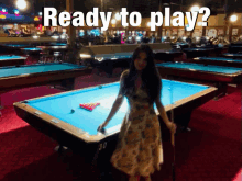 ready to play mary avinahot girl billiards pool