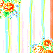a colorful striped background with flowers and the words in arabic