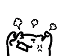 a black and white drawing of a cartoon character with steam coming out of its head .