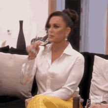 Drinking Real Housewives Of Beverly Hills GIF - Drinking Real Housewives Of Beverly Hills Have A Sip GIFs