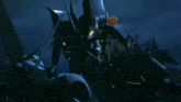 a cartoon drawing of a robot with a sword