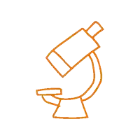 a line drawing of a microscope with a bottle on top of it .